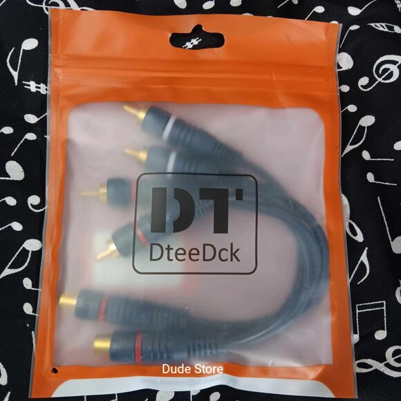 RCA 1 Male to 2 Female Audio Speaker Y Adapter Splitter Cable - Package of 2 NEW - Picture 1 of 7